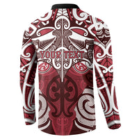 Personalised Maori Te Arawa Button Sweatshirt Silver Fern Kowhaiwhai Art LT01 - Polynesian Pride