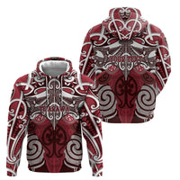 Personalised Maori Te Arawa Hoodie Silver Fern Kowhaiwhai Art LT01 - Polynesian Pride