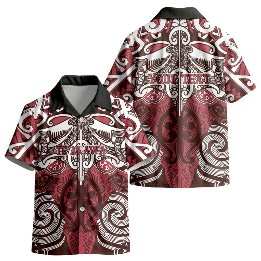 Personalised Maori Te Arawa Kid Hawaiian Shirt Silver Fern Kowhaiwhai Art LT01 - Polynesian Pride