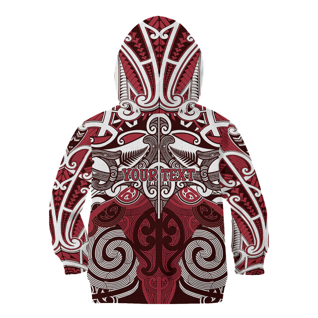 Personalised Maori Te Arawa Kid Hoodie Silver Fern Kowhaiwhai Art LT01 - Polynesian Pride