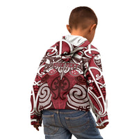 Personalised Maori Te Arawa Kid Hoodie Silver Fern Kowhaiwhai Art LT01 - Polynesian Pride