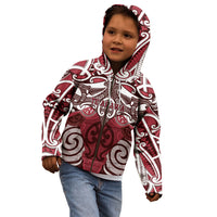 Personalised Maori Te Arawa Kid Hoodie Silver Fern Kowhaiwhai Art LT01 - Polynesian Pride