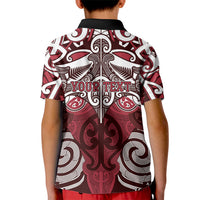 Personalised Maori Te Arawa Kid Polo Shirt Silver Fern Kowhaiwhai Art LT01 - Polynesian Pride
