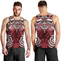Personalised Maori Te Arawa Men Tank Top Silver Fern Kowhaiwhai Art LT01 - Polynesian Pride