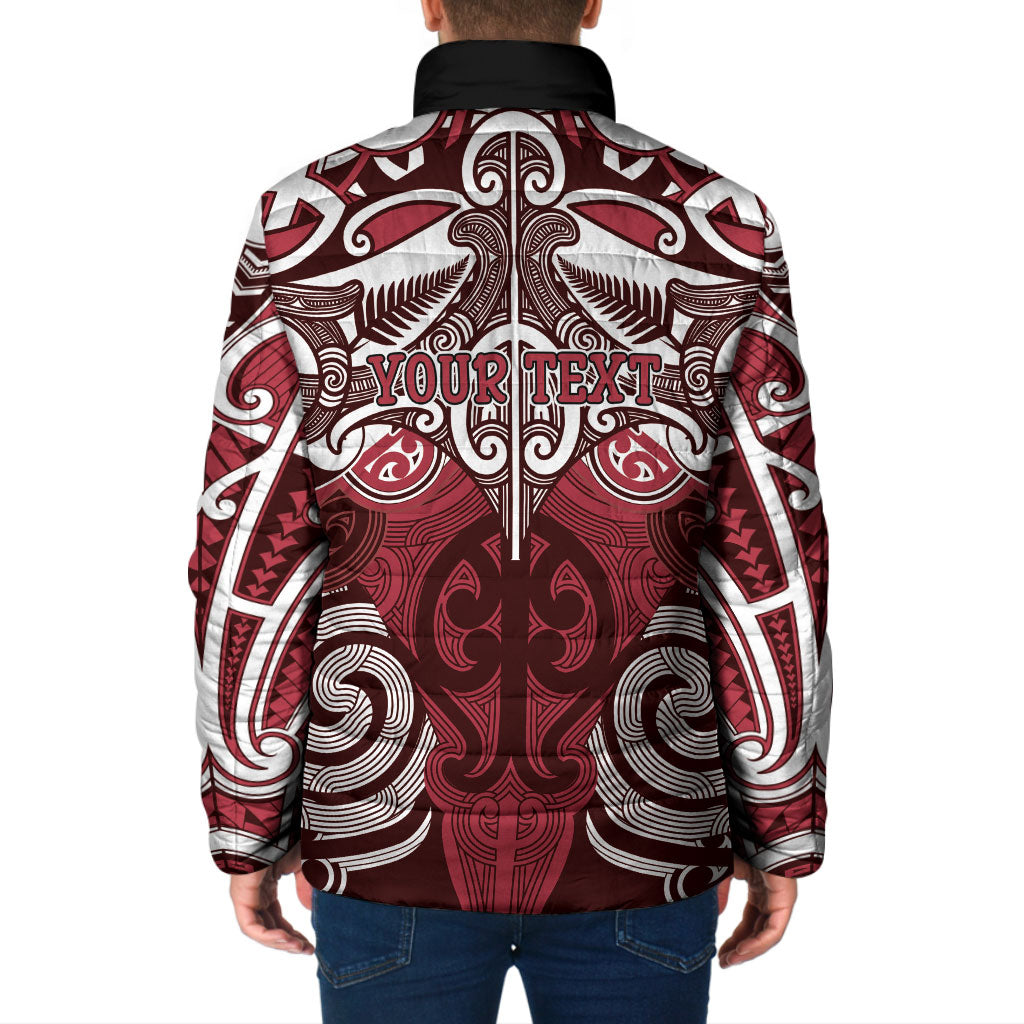 Personalised Maori Te Arawa Padded Jacket Silver Fern Kowhaiwhai Art LT01 - Polynesian Pride