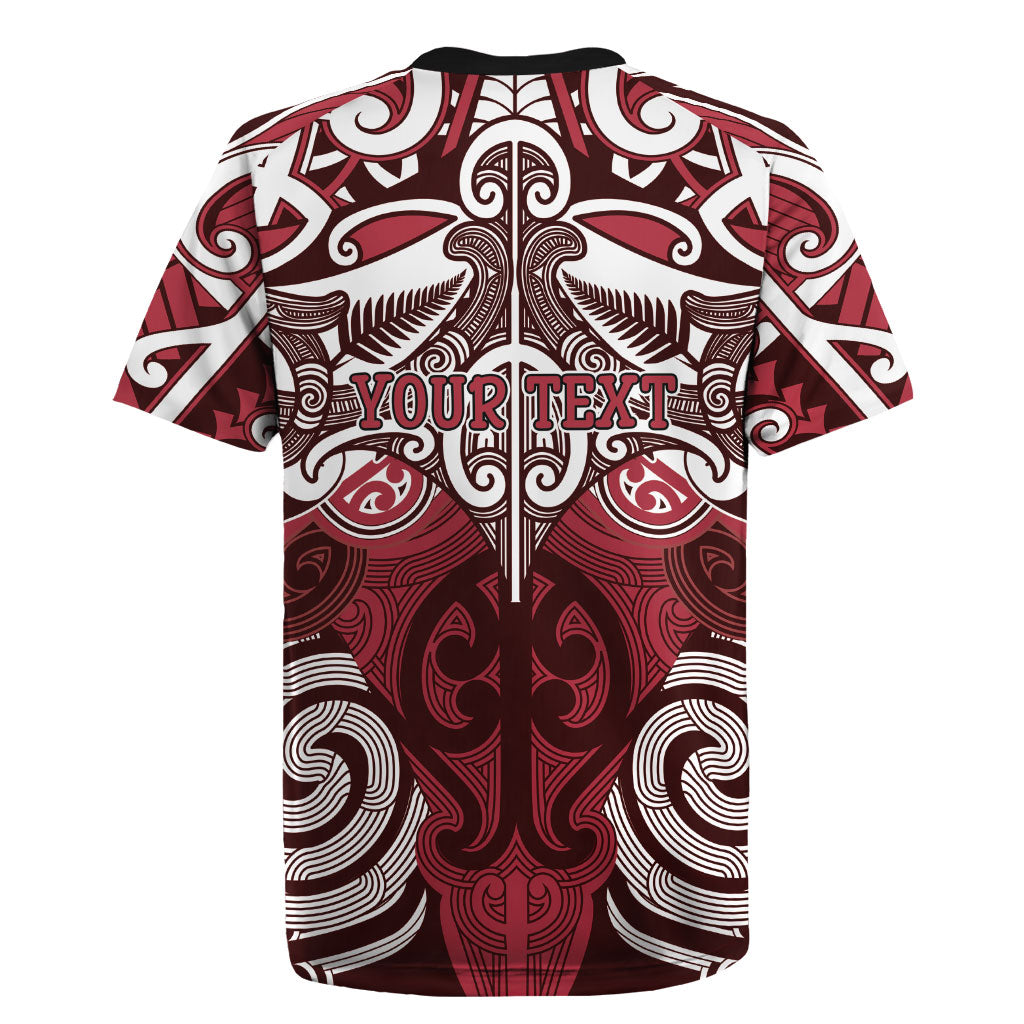 Personalised Maori Te Arawa Rugby Jersey Silver Fern Kowhaiwhai Art LT01 - Polynesian Pride