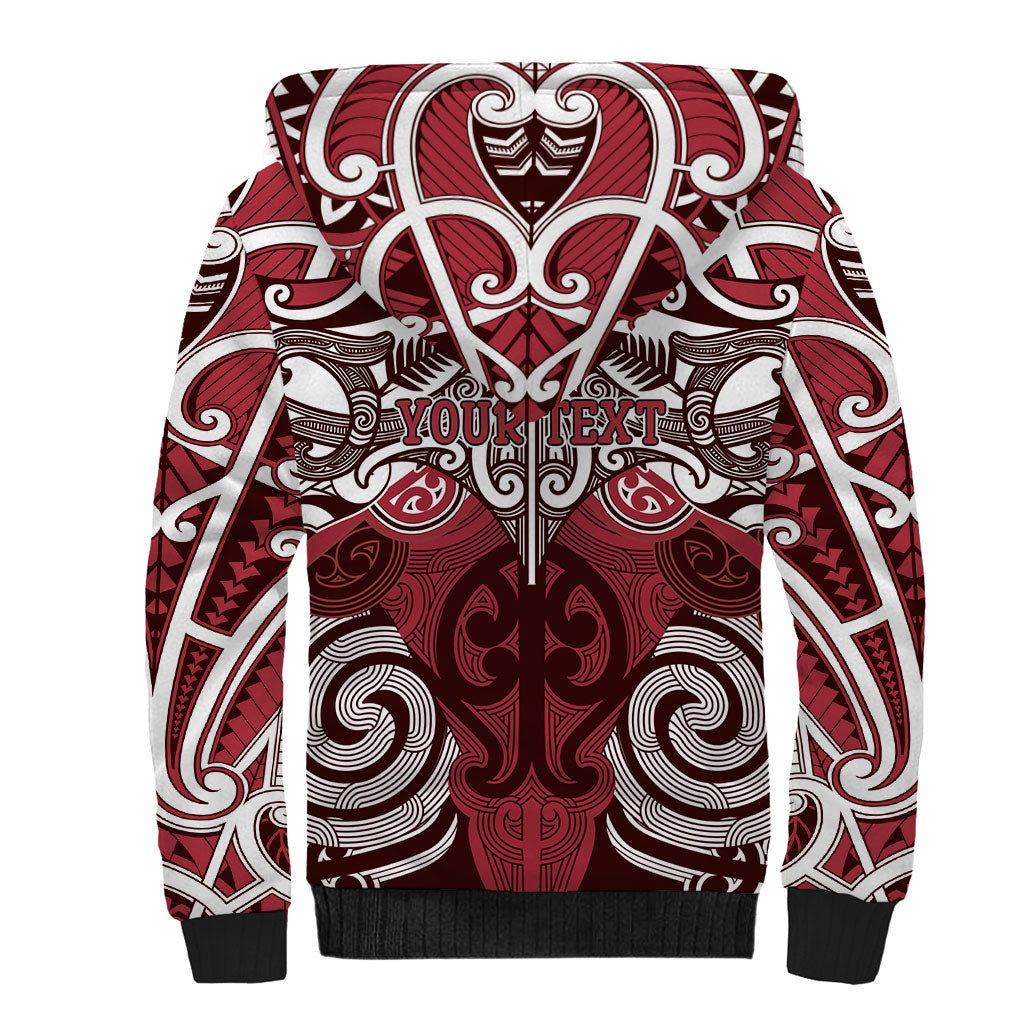 Personalised Maori Te Arawa Sherpa Hoodie Silver Fern Kowhaiwhai Art LT01 - Polynesian Pride