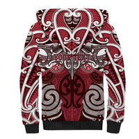 Personalised Maori Te Arawa Sherpa Hoodie Silver Fern Kowhaiwhai Art LT01 - Polynesian Pride