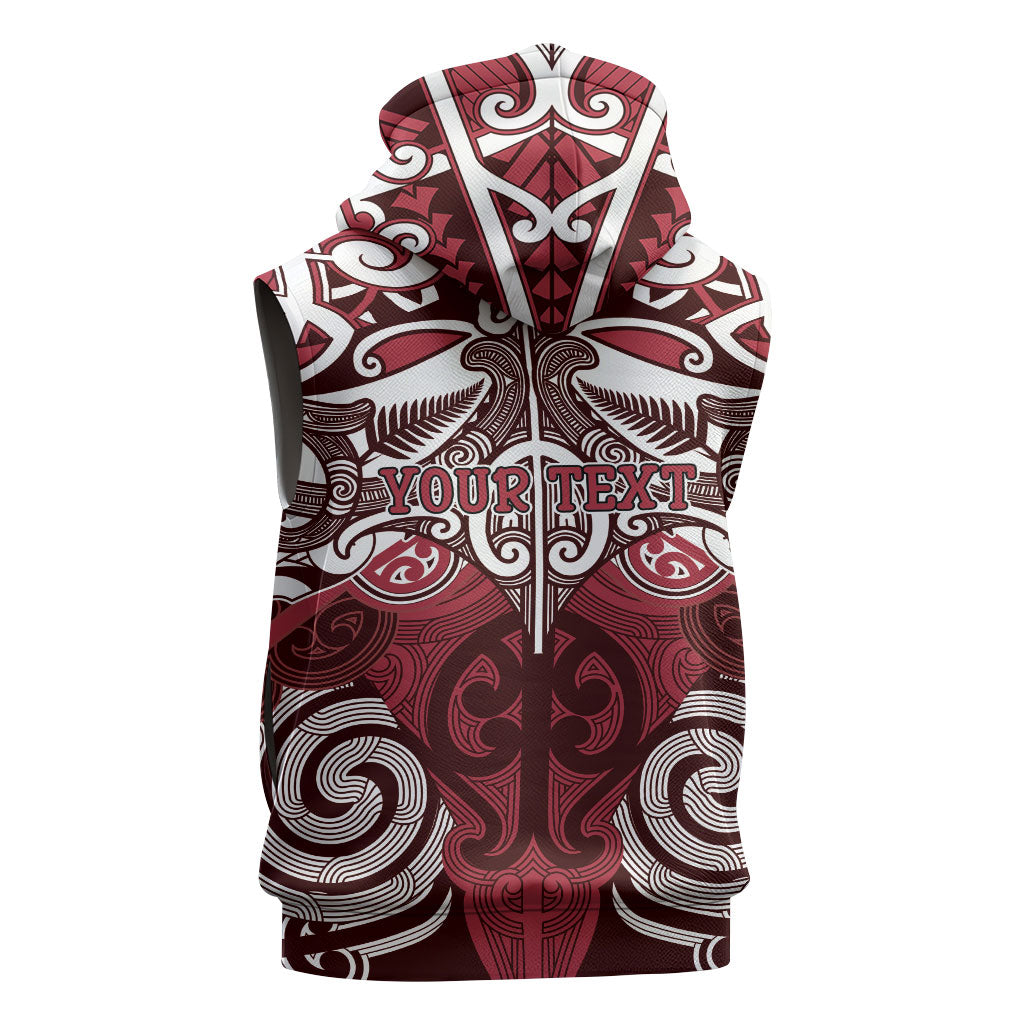 Personalised Maori Te Arawa Sleeveless Hoodie Silver Fern Kowhaiwhai Art LT01 - Polynesian Pride