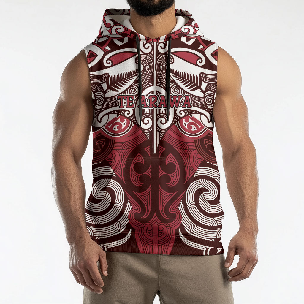 Personalised Maori Te Arawa Sleeveless Hoodie Silver Fern Kowhaiwhai Art LT01 - Polynesian Pride