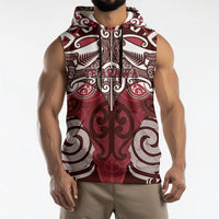 Personalised Maori Te Arawa Sleeveless Hoodie Silver Fern Kowhaiwhai Art LT01 - Polynesian Pride
