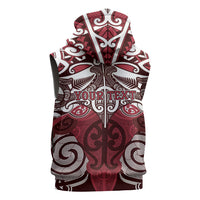 Personalised Maori Te Arawa Sleeveless Zip Hoodie Silver Fern Kowhaiwhai Art LT01 - Polynesian Pride