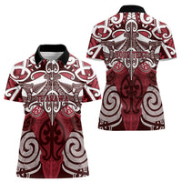 Personalised Maori Te Arawa Women Polo Shirt Silver Fern Kowhaiwhai Art LT01 - Polynesian Pride