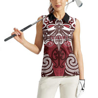 Personalised Maori Te Arawa Women Sleeveless Polo Shirt Silver Fern Kowhaiwhai Art LT01 - Polynesian Pride