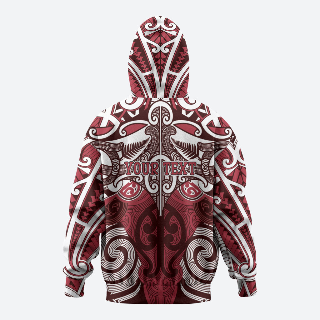Personalised Maori Te Arawa Zip Hoodie Silver Fern Kowhaiwhai Art LT01 - Polynesian Pride