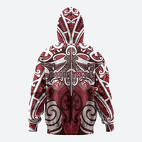 Personalised Maori Te Arawa Zip Hoodie Silver Fern Kowhaiwhai Art LT01 - Polynesian Pride