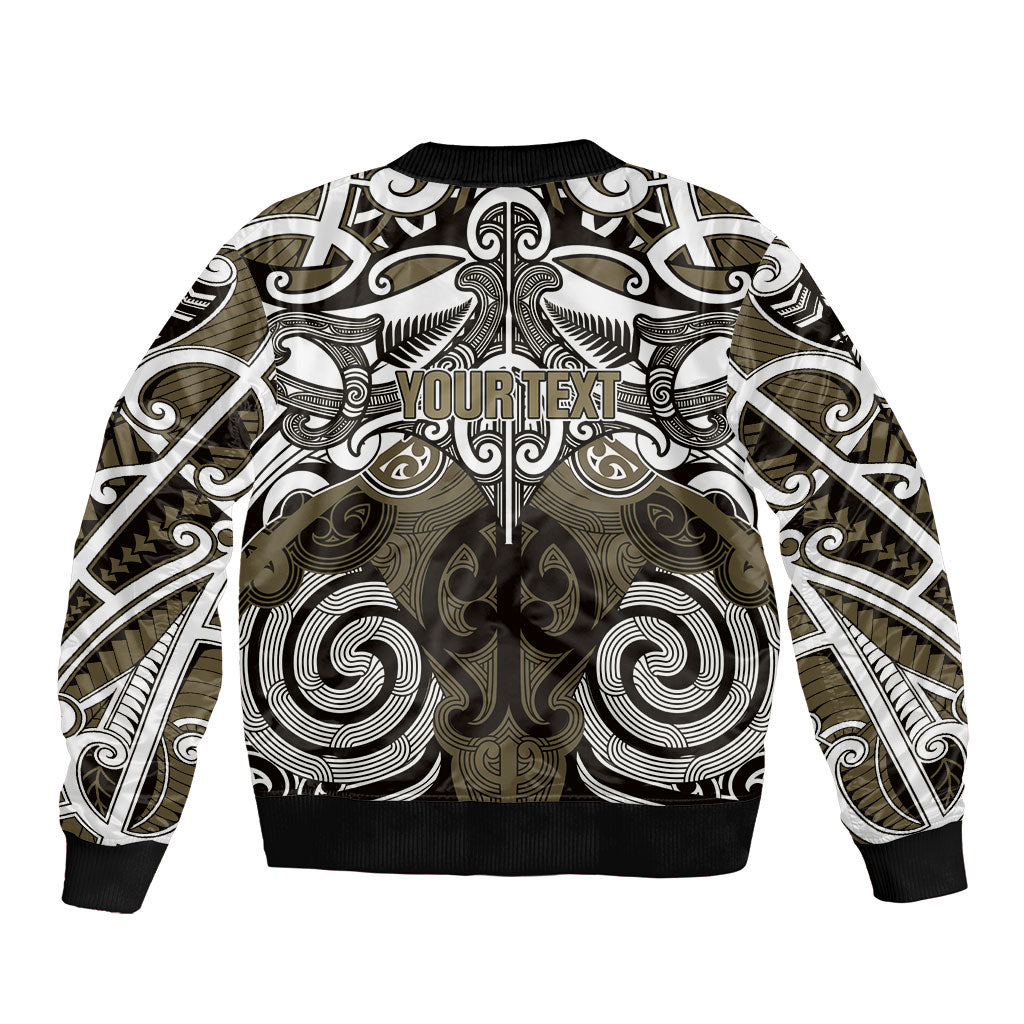 Personalised Maori Waikato Tainui Bomber Jacket Silver Fern Kowhaiwhai Art LT01 - Polynesian Pride