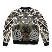 Personalised Maori Waikato Tainui Bomber Jacket Silver Fern Kowhaiwhai Art LT01 - Polynesian Pride