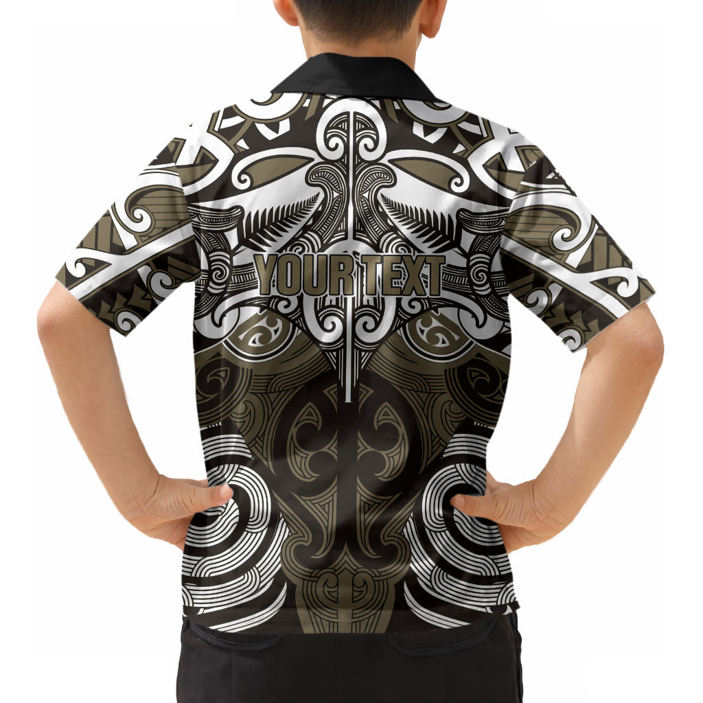 Personalised Maori Waikato Tainui Kid Hawaiian Shirt Silver Fern Kowhaiwhai Art LT01 - Polynesian Pride