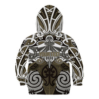 Personalised Maori Waikato Tainui Kid Hoodie Silver Fern Kowhaiwhai Art LT01 - Polynesian Pride