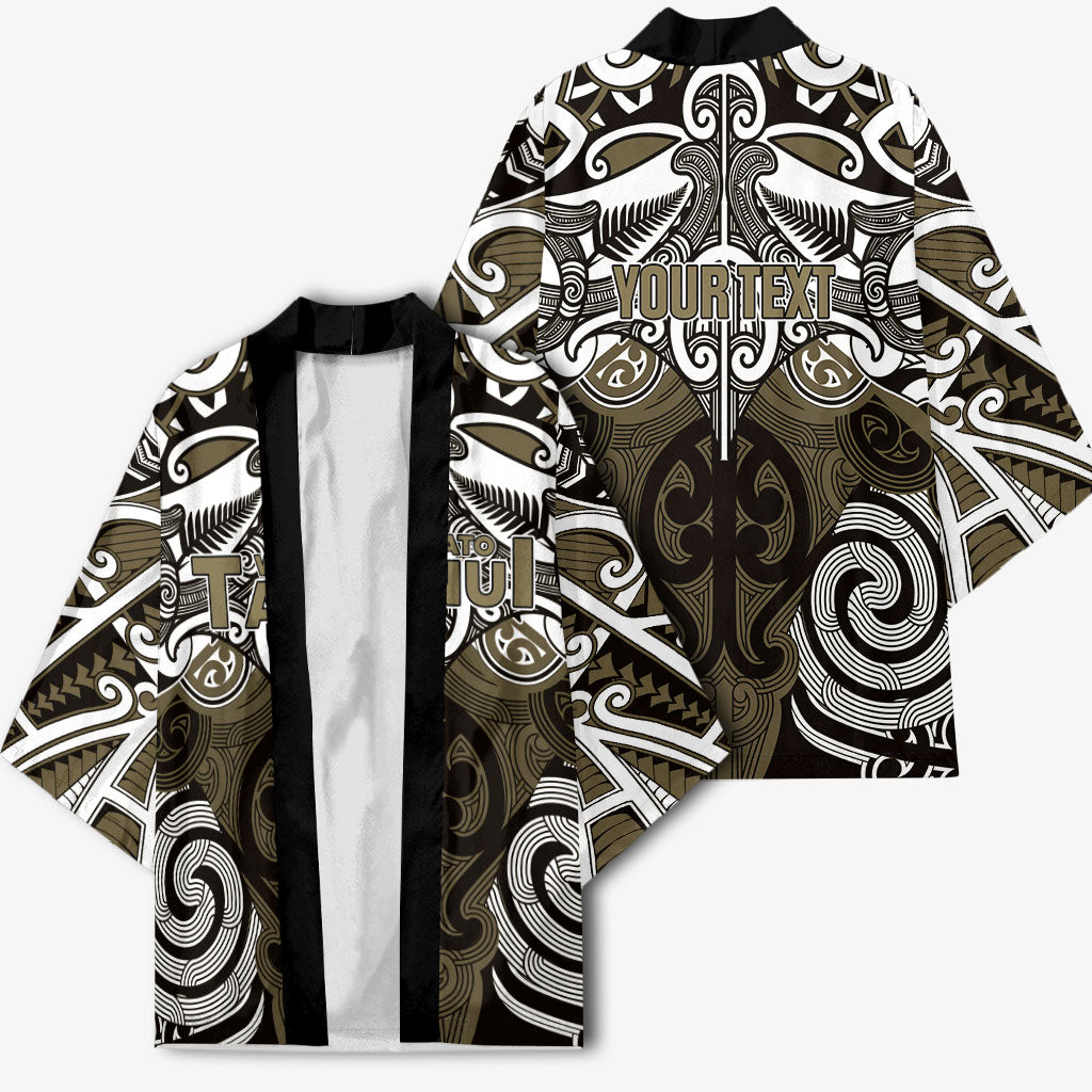 Personalised Maori Waikato Tainui Kimono Silver Fern Kowhaiwhai Art LT01 - Polynesian Pride