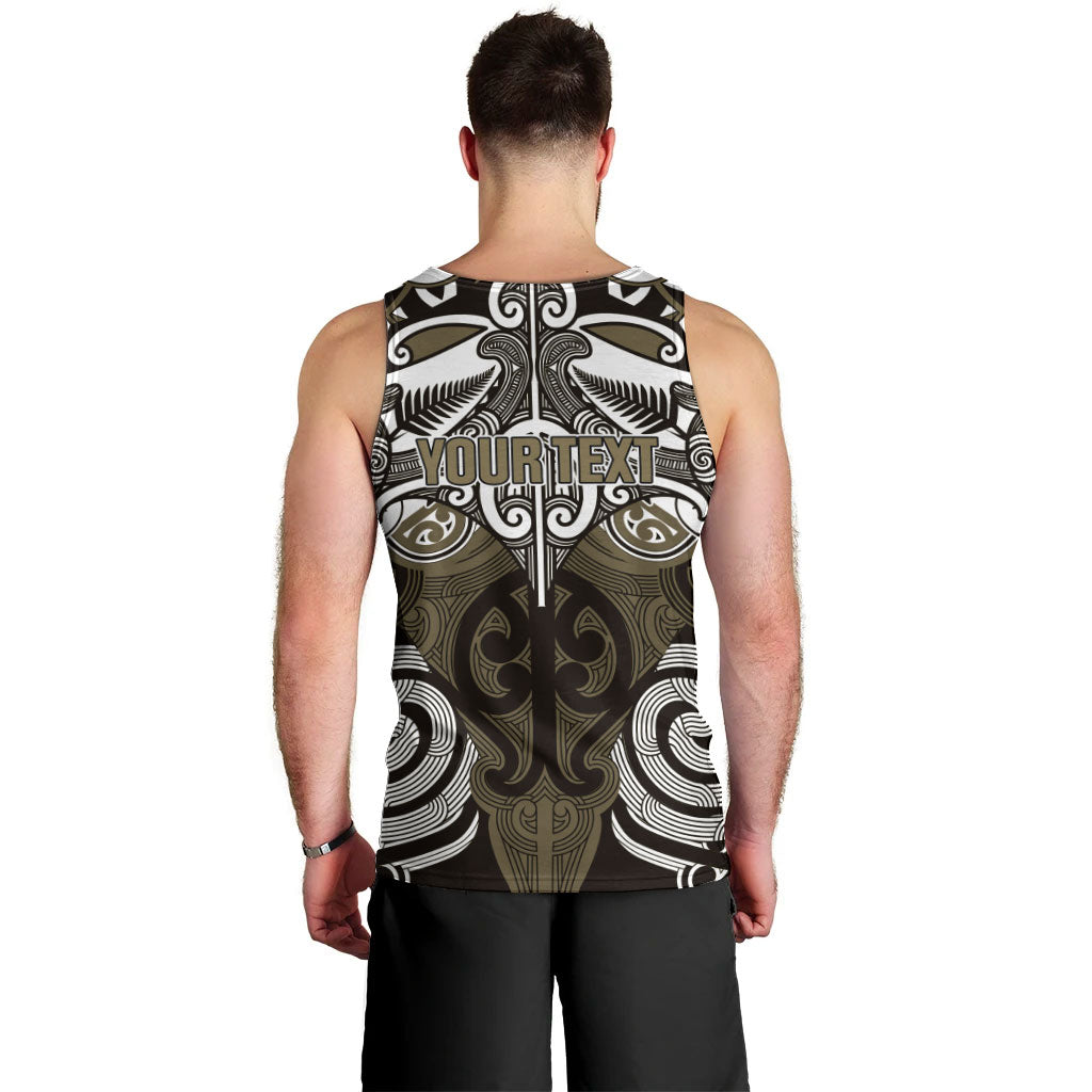 Personalised Maori Waikato Tainui Men Tank Top Silver Fern Kowhaiwhai Art LT01 - Polynesian Pride