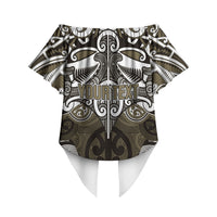 Personalised Maori Waikato Tainui Off Shoulder Wrap Waist Top Silver Fern Kowhaiwhai Art LT01 - Polynesian Pride