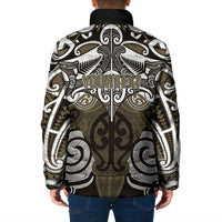 Personalised Maori Waikato Tainui Padded Jacket Silver Fern Kowhaiwhai Art LT01 - Polynesian Pride