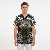 Personalised Maori Waikato Tainui Scrub Top Silver Fern Kowhaiwhai Art LT01 - Polynesian Pride