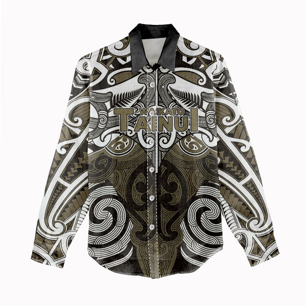 Personalised Maori Waikato Tainui Women Casual Shirt Silver Fern Kowhaiwhai Art LT01 - Polynesian Pride