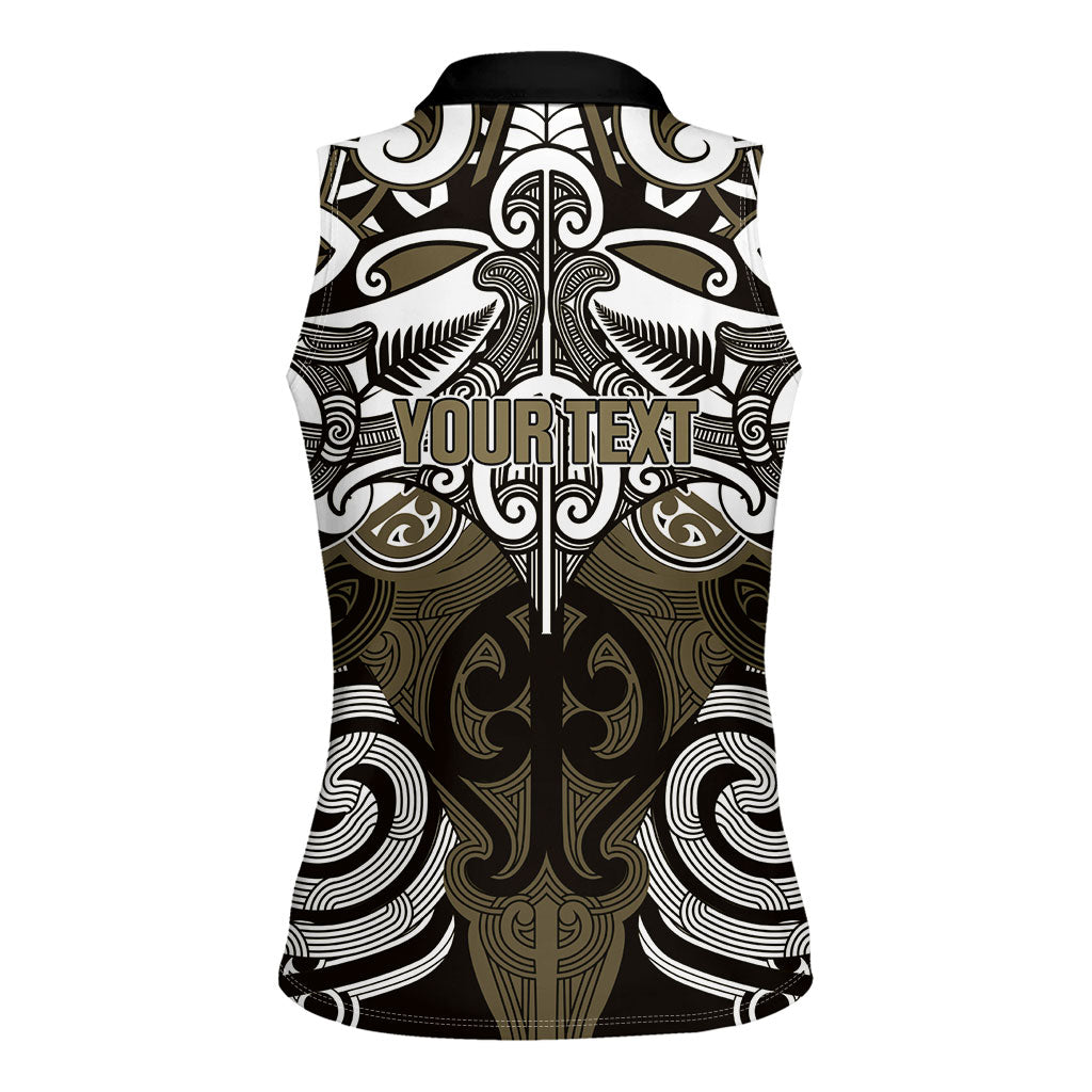 Personalised Maori Waikato Tainui Women Sleeveless Polo Shirt Silver Fern Kowhaiwhai Art LT01 - Polynesian Pride