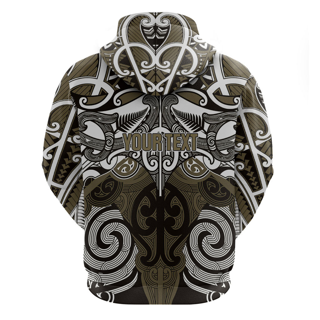 Personalised Maori Waikato Tainui Zip Hoodie Silver Fern Kowhaiwhai Art LT01 - Polynesian Pride