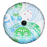 Kia Ora Maori New Zealand Pastel Spare Tire Cover Sun Ta Moko Aqua Green Version LT01 - Polynesian Pride