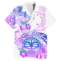 Kia Ora Maori New Zealand Pastel Family Matching Off Shoulder Long Sleeve Dress and Hawaiian Shirt Sun Ta Moko Lilac Version LT01 Dad's Shirt - Short Sleeve Purple - Polynesian Pride