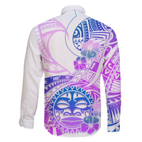 Kia Ora Maori New Zealand Pastel Family Matching Tank Maxi Dress and Hawaiian Shirt Sun Ta Moko Lilac Version LT01 - Polynesian Pride