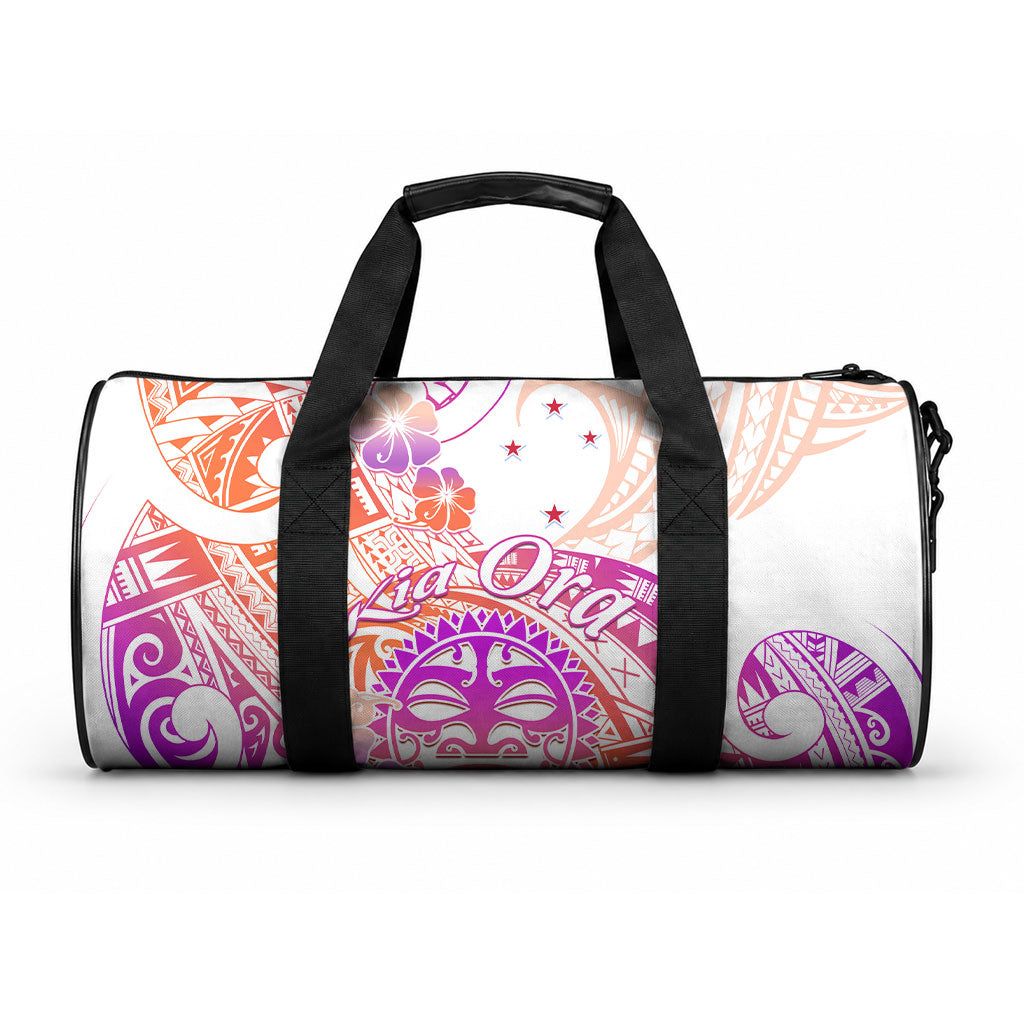 Kia Ora Maori New Zealand Pastel Duffle Bag Sun Ta Moko Sunset Version LT01 One size Orange - Polynesian Pride