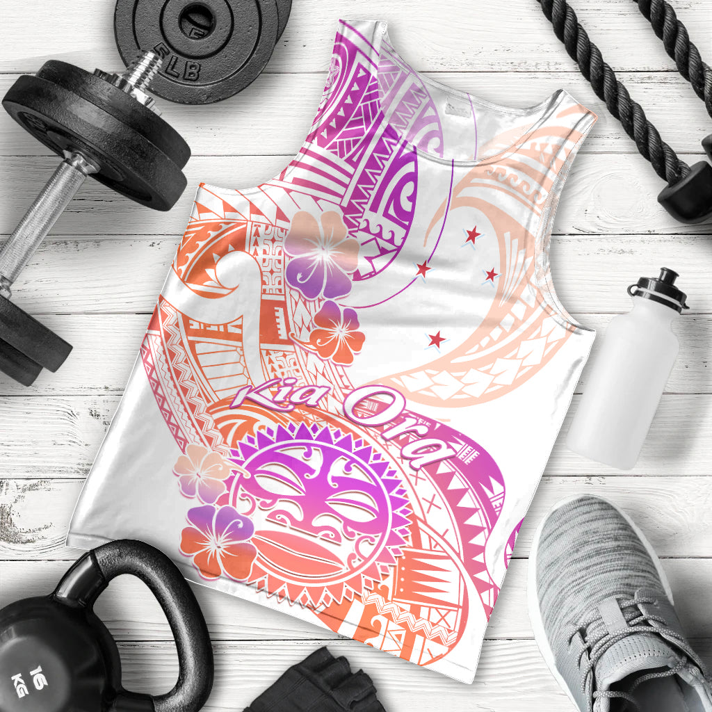 Kia Ora Maori New Zealand Pastel Men Tank Top Sun Ta Moko Sunset Version LT01 - Polynesian Pride