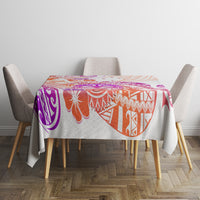 Kia Ora Maori New Zealand Pastel Tablecloth Sun Ta Moko Sunset Version LT01 - Polynesian Pride