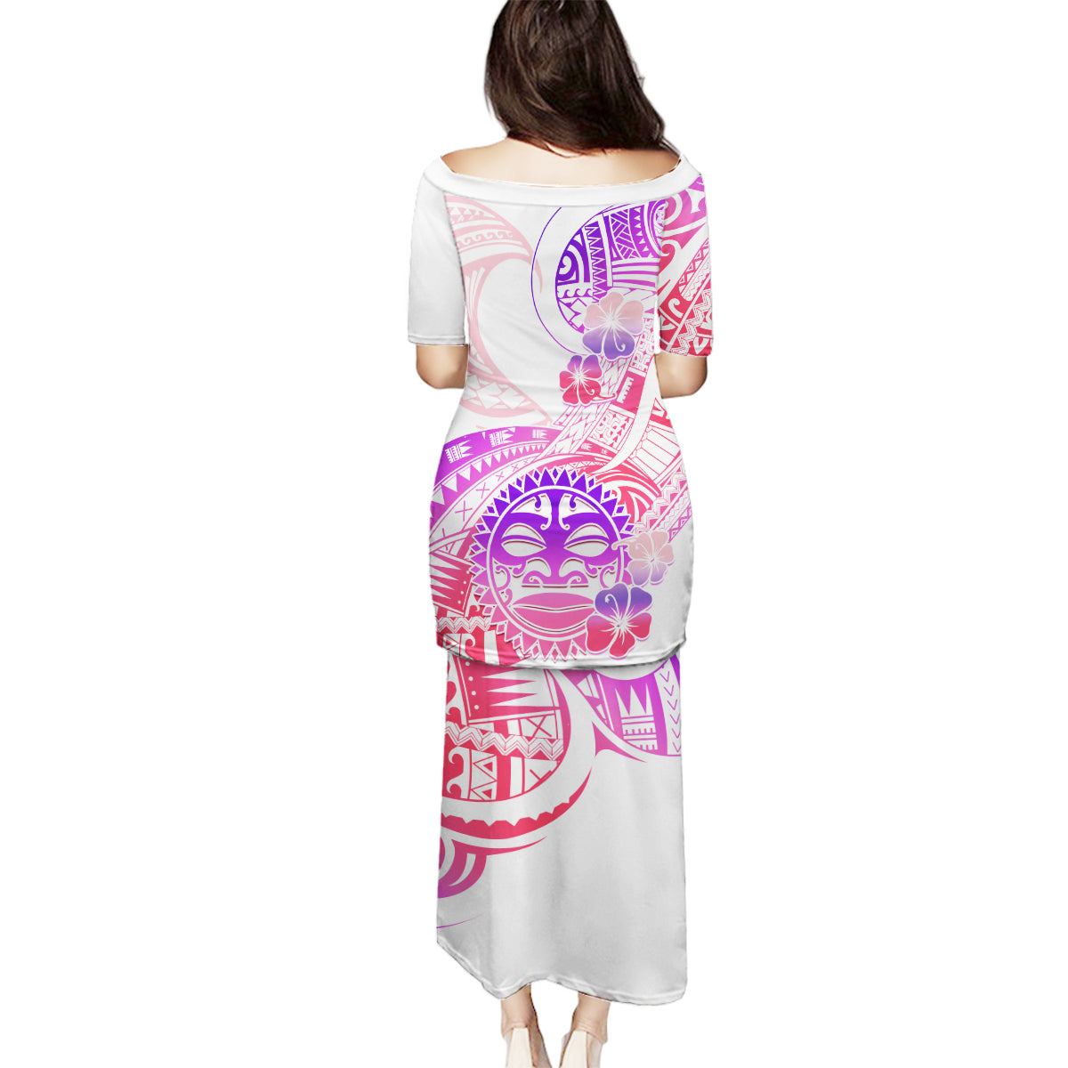 Kia Ora Maori New Zealand Pastel Family Matching Puletasi Dress and Hawaiian Shirt Sun Ta Moko Sweet Version LT01 - Polynesian Pride