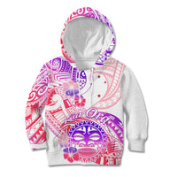 Kia Ora Maori New Zealand Pastel Kid Hoodie Sun Ta Moko Sweet Version LT01 Hoodie Pink - Polynesian Pride