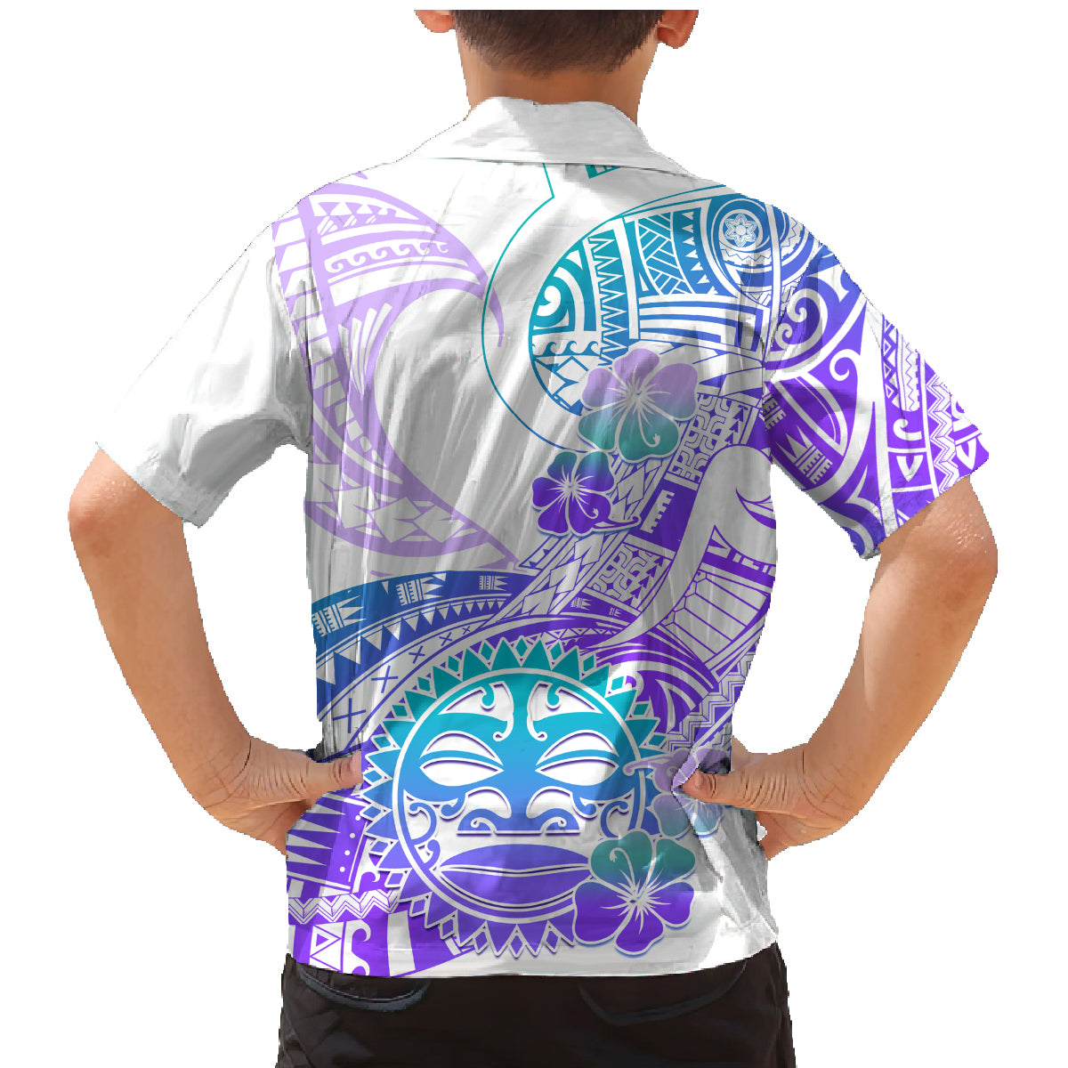 Kia Ora Maori New Zealand Pastel Family Matching Mermaid Dress and Hawaiian Shirt Sun Ta Moko Violet Version LT01 - Polynesian Pride
