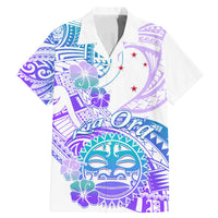 Kia Ora Maori New Zealand Pastel Family Matching Mermaid Dress and Hawaiian Shirt Sun Ta Moko Violet Version LT01 Dad's Shirt - Short Sleeve Purple - Polynesian Pride