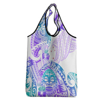 Kia Ora Maori New Zealand Pastel Grocery Bag Sun Ta Moko Violet Version