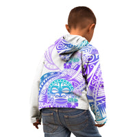 Kia Ora Maori New Zealand Pastel Kid Hoodie Sun Ta Moko Violet Version LT01 - Polynesian Pride