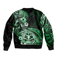 Aotearoa Kia Ora New Zealand Ta Moko Green Version Bomber Jacket LT01 - Polynesian Pride