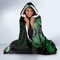 Aotearoa Kia Ora New Zealand Ta Moko Green Version Hooded Blanket LT01 - Polynesian Pride