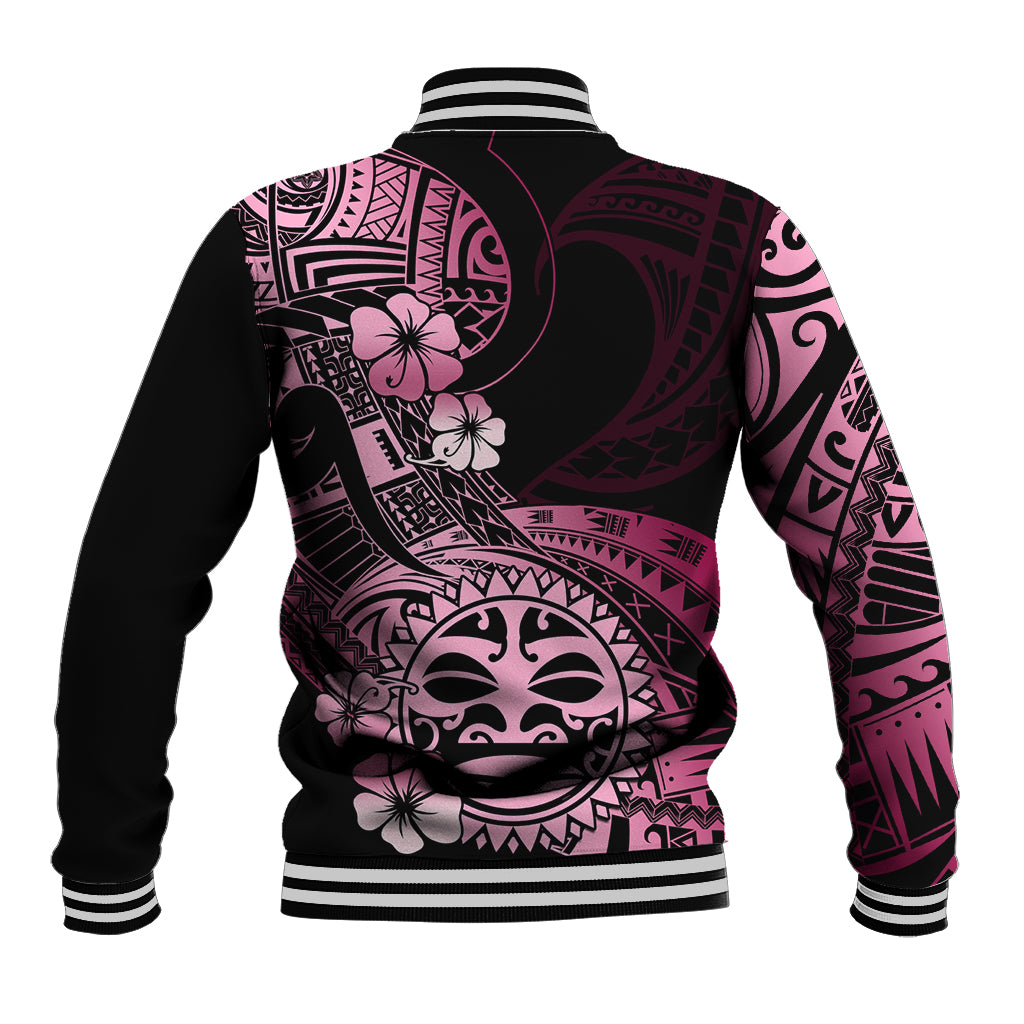 Aotearoa Kia Ora New Zealand Ta Moko Pink Version Baseball Jacket LT01 - Polynesian Pride