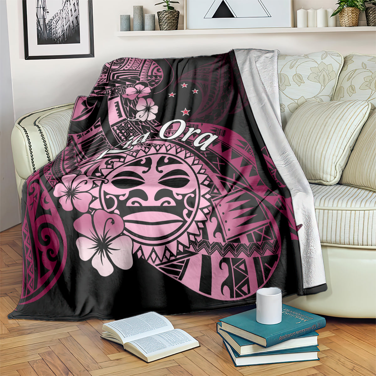 Aotearoa Kia Ora New Zealand Ta Moko Pink Version Blanket LT01 - Polynesian Pride