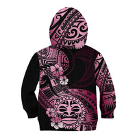 Aotearoa Kia Ora New Zealand Ta Moko Pink Version Kid Hoodie LT01 - Polynesian Pride