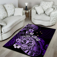 Aotearoa Kia Ora New Zealand Ta Moko Purple Version Area Rug LT01 - Polynesian Pride